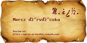 Mercz Árvácska névjegykártya